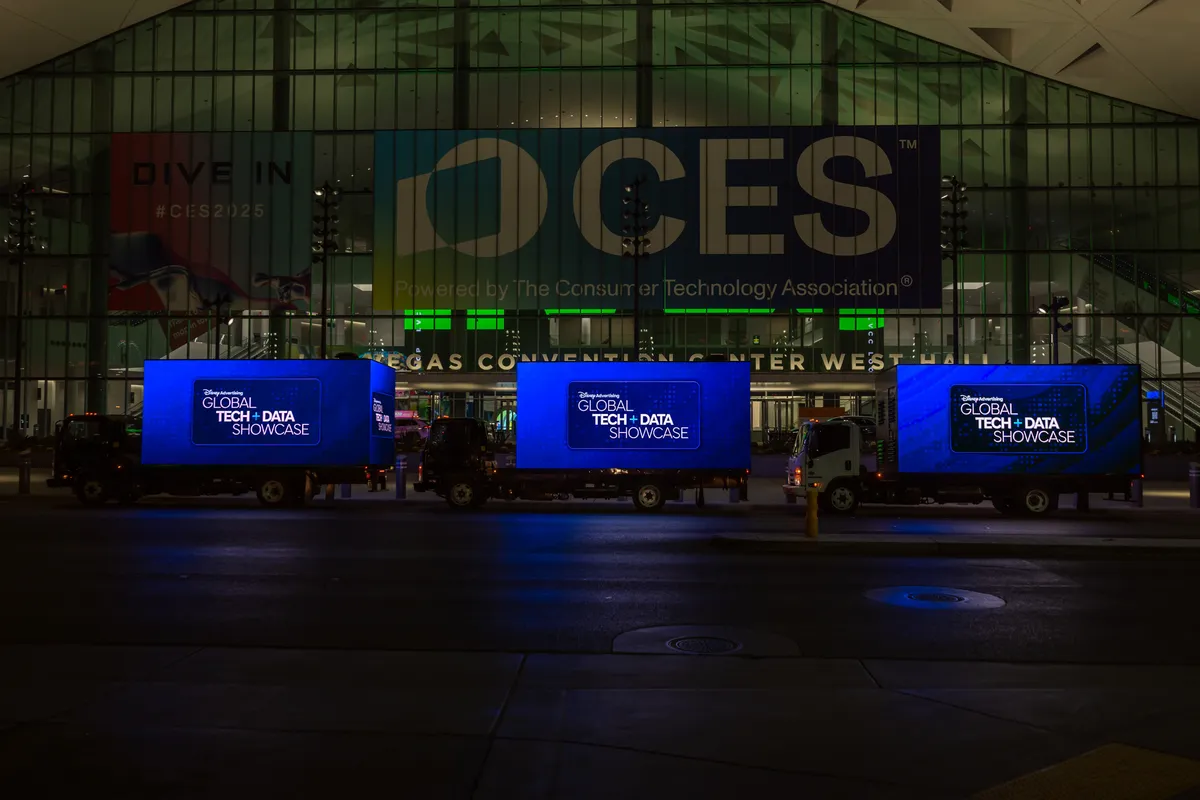 Las Vegas mobile billboard LED trucks at CES Convention Center